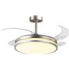 BEL AIR HOME -Ventilatore da soffitto DUNE - Pale pieghevoli - Luce LED 36 W in 3 temperature di luce - Telecomando - Motore DC efficiente e silenzioso (argento)