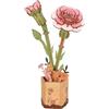 Rolife 3D Puzzle Mazzo di Fiori in Legno Bloom Kit Modello Artigianale per Adulti Fiori Eterni Regalo Romantico per Donne Mamma Natale/Compleanno/Valentino/Festa della Mamma (Garofano rosa)