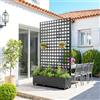 casa.pro Fioriera con Spalliera Portapiante Mobile con Pannello Grigliato Graticolato Parete Divisorio a 4 Rotelle da Interno e Esterno Separatore da Terrazza 190 x 82 x 38 cm Acciaio - Nero