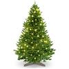 ArtiTree Albero di Natale artificiale [100% stampato a iniezione] - Nordman realistico con cima robusta | christmas tree di prima qualità con supporto in legno certificato FSC (150 cm, con illuminazione)