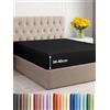 CGK Unlimited Lenzuolo con Angoli 120x190 cm Nero - Tasca Profonda 40cm (16") - Microfibra Premium Effetto Hotel - Tessuto Morbido e Traspirante - Antipiega, Anallergico e Certificato OEKO-TEX Standard 100