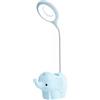 BEL AIR HOME - Lampada LED da Scrivania Tattile 5W | Design Elefante per Bambini | 3 Temperature di Luce | Corpo Regolabile | Porta Penne e Supporto Smartphone (BLU)