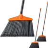 Lifewit Scopa da Esterno 135cm, Scopa da Giardino con Manico Lungo Regolabile, Scope Telescopica per Interni per la Pulizia di Pavimenti, Garage, Giardini, Patio, Arancione, 2 Pezzo