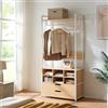 [en.casa] Organizzatore Guardaroba Stand Porta Abiti con Barra Appendiabiti Ripiani Cassetti e Scomparti Mobile Porta Vestiti per Cabina Armadio 180x80x40 cm Bianco/Effetto Rovere