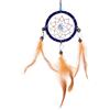 DonDon Acchiappasogni con perle e vere piume blu Ø 9 cm