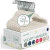 Laleni Grucce Bambini in Velluto - 50 Pz Salvaspazio, Rotanti a 360°, Antiscivolo - Appendiabiti Neonato - Avorio