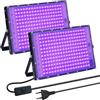 BOSYTRO Luce Nera 150W 2 Pezzi, Lampada UV Impermeabili IP66, Luce Nera UV per Festa, Illuminazione da Palco, Festa Glow, Decorazione di Halloween, Fluorescente, Acquario