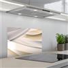 KitchenYeah© Paraschizzi Cucina Adesivo 40x60 cm Pannello Parete per Paraspruzzi Adesivi Muro Onde - Astratto - Beige
