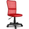 TRESKO® Sedia da Ufficio Sedia da scrivania Girevole, Regolabile in Altezza, Sedile Imbottito, Sedia ergonomica, pistone Approvato SGS (Rosso)