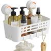 Lifewit Cestino per Doccia a Ventosa da Parete, 26,3 cm Mensola Doccia senza Foratura, Porta del Bagno in Plastica Rimovibile per Gel Shampoo, Gel Lavaggio viso, Bianco