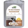 COVALL Telone 150g/㎡, misura pescato 4×4m, copertura per telo impermeabile resistente con occhielli rinforzati, telo resistente ai raggi UV, (Argento/Marrone)