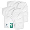 DOLCI SOGNI - Lenzuola Lettino Neonato 60x120 in Mussola - Set Lenzuolino con Angoli Traspirante per Lettino con Sbarre e Brandina Asilo Nido - Certificato Oeko-TEX -1 x Sabbia + 1 x Menta