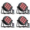 Rtktoup 4PCS Par LED RGBW Luci del Palcoscenico, 9 LED Luci Discoteca DMX-5/8CH con Telecomando e 4 Modalità di Controllo, Faretti Par per DJ Discoteca Bar Feste Matrimoni Natale Haloween