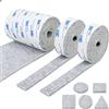 Vicloon Feltrini per Mobili, 3 Feltro Adesivo Rotolo, Feltro Autoadesivi con Adesione, Feltrino Sedie Taglio Libero Feltrini Adesivi per Mobili Piedini Spessore 5mm, Grigio 120x(10+2+2) cm