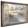 MuchoWow© Stampa Foto 90x60 cm Quadro Moderno Quadri Moderni Soggiorno Con Cornice Stampe Da Parete Camera Da Letto Matrimoniale Decorazione Canvas Vista - Spiaggia - Dune - Mare - Natura