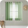 MRTREES Tende Finestre Voile Semi Trasparenti Verde Oliva 2 Pezzi con Occhielli 140x145 CM Tenda a Panello Tende Corte Leggere per Camera da Letto Cameretta Bambini Cucina e Interni Moderne