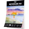 STATIONERY ISLAND A5 Carta Acquerello 300gr, 30 Fogli Per Acquerello, Album Da Disegno Professionale, Carta Per Acquerello, Ideale Per Pittura E Disegno Con Acquarello