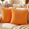 Ystyle Federe Cuscini Divano 45 x 45 cm Set da 2, Copricuscini Divano in Morbido Peluche, Copri Cuscini per Divano Moderni Elegante Decorativi, Resistente per Soggiorno Camera, Arancione