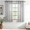 MRTREES Tende Finestre Voile Semi Trasparenti Grigio Chiaro 2 Pezzi con Occhielli 140x160 CM Tenda a Panello Tende Corte Leggere per Camera da Letto Cucina e Interni Moderne