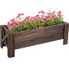 Outsunny Fioriera da Esterno in Legno Rettangolare 100x36.5x36cm
