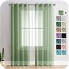 MRTREES Tende per Interni Voile Semi Trasparenti Verde Oliva 2 Pezzi con Occhielli 140x225 CM Tenda a Panello Tende Leggere Morbida per Camera da Letto Cameretta Bambini e Soggiorno Finestra Moderne