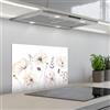 KitchenYeah© Paraschizzi Cucina Adesivo 40x60 cm Pannello Parete per Paraspruzzi Adesivi Muro Fiori - Pastello - Piante - Bianco