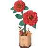 Rolife 3D Puzzle Mazzo di Fiori in Legno Bloom Kit Modello Artigianale per Adulti Fiori Eterni Regalo Romantico per Donne Mamma Natale/Compleanno/Valentino/Festa della Mamma (Camelia rossa)