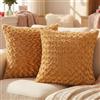 Ystyle Federe Cuscini Divano 40 x 40 cm Set da 2, Copricuscini Divano in Morbido Peluche, Copri Cuscini per Divano Moderni Elegante Decorativi, Resistente per Soggiorno Camera, Marrone Mocha