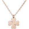 Morella collana da donna in acciaio inox oro rosa con ciondolo Quadrifoglio in sacchetto di velluto