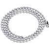 DonDon - Collana da uomo in acciaio inox, catena a sfera, 60 cm e acciaio inossidabile, colore: argento, cod. C19_us