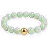 GD GOOD.designs Anello Antistress con Perle in Pietra Naturale | Anello Elastico da Donna con Perle di Giada e Perla Placcata Oro 18K | Impermeabile - Misura 54-60