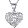 MASADA Collana in Argento 925 - Ciondolo Lettera B a forma di cuore Iniziale con Pietre Zircone - Iniziali Nome per Donna Ragazza - Catena 46 cm Confezione Borsa in Velluto