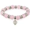 Morella Bracciale Donna con Perle e Ciondolo Gufo e zirconi Elastico Rosa