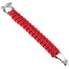 DonDon Uomo Bracciale Paracord di Sopravvivenza Bracciale Intrecciato Outdoor Acciaio Inossidabile Rosso