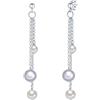 Valero Pearls Orechinni pendenti da Donna in Argento Sterling 925 con rodio con Perle coltivate d'acqua dolce bianco grigiore 60201341