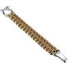 DonDon Uomo Bracciale Paracord di Sopravvivenza Bracciale Intrecciato Outdoor Acciaio Inossidabile Beige