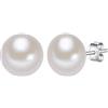Valero Pearls Orechinni a lobo da Donna in Argento Sterling 925 con rodio con Perle coltivate d'acqua dolce bianco 00181181