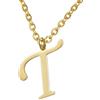 Morella Collana da Donna in Acciaio Inox Oro con Ciondolo Lettera T