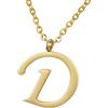 Morella collana da donna in acciaio inox oro con ciondolo lettera D