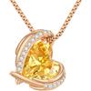 CDE Collana Donna Cuore Regalo per Lei,Gioielli Donna 5A Cubica Zirconia Pendente Placcata in Oro con Pietra di Nascita Compleanno Regali per Mamma Fidanzata Moglie Amica