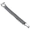 DonDon Uomo Bracciale Paracord di Sopravvivenza Bracciale Intrecciato Outdoor Acciaio Inossidabile Grigio