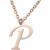 Morella Collana da Donna in Acciaio Inox Oro Rosa con Ciondolo Lettera P