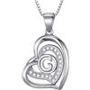 Morella Collana Donna a Forma di Cuore Lettera G con zirconi Bianchi 46 cm Argento 925 rodiato