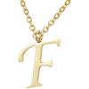 Morella Collana da Donna in Acciaio Inox Oro con Ciondolo Lettera F