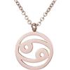 Morella collana da donna in acciaio inox oro rosa con ciondolo segno zodiacale Cancro in sacchetto di velluto