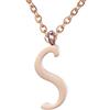 Morella Collana da Donna in Acciaio Inox Oro Rosa con Ciondolo Lettera S