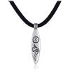 DonDon Collana da Uomo in Cuoio Pelle 50 cm con Pendente in Acciaio Inossidabile Yin Yang Board