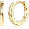 Silvora Orecchini Uomo Cerchio Argento 925, 8mm Orecchini Donna Oro Dorati