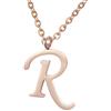 Morella Collana da Donna in Acciaio Inox Oro Rosa con Ciondolo Lettera R