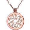 Morella Collana Donna 70 cm Acciaio Inossidabile Oro Rosa con Coins Moneta amuleto Ciondolo Rotondo 33 mm Sole Color Oro Rosa in Sacchetto di Velluto